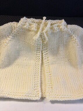 NEW Handmade cardigan sweater infant size 12-18 month Pale Yellow